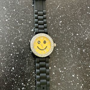 Smiley Face Wristwatch with a Sparkling Bezel